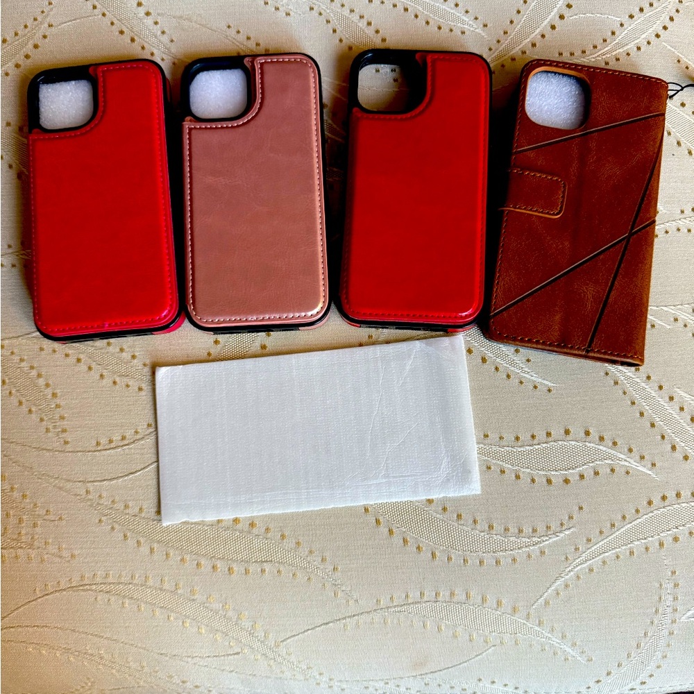 Iphonene 14 wallet cases (4) and screen protector